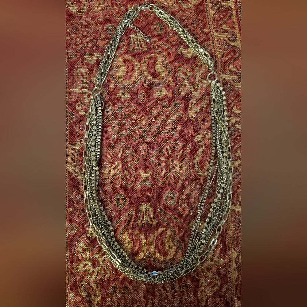 Multi-strand Silver Tone Necklace